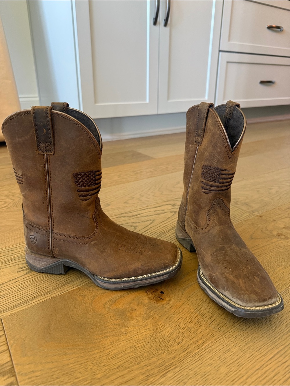 Boys Ariat Cowboy Boots with Embroidered Flag